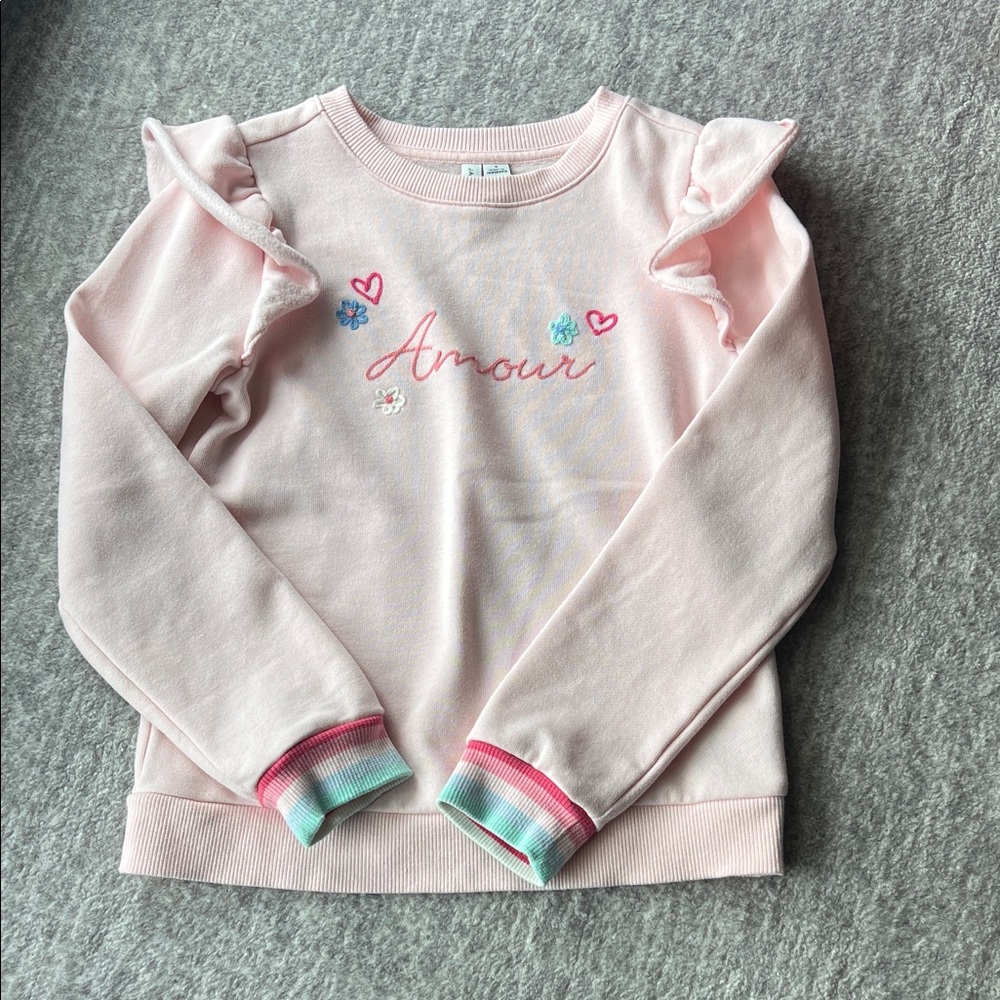Janie and Jack Light Pink Amour Sweatshirt